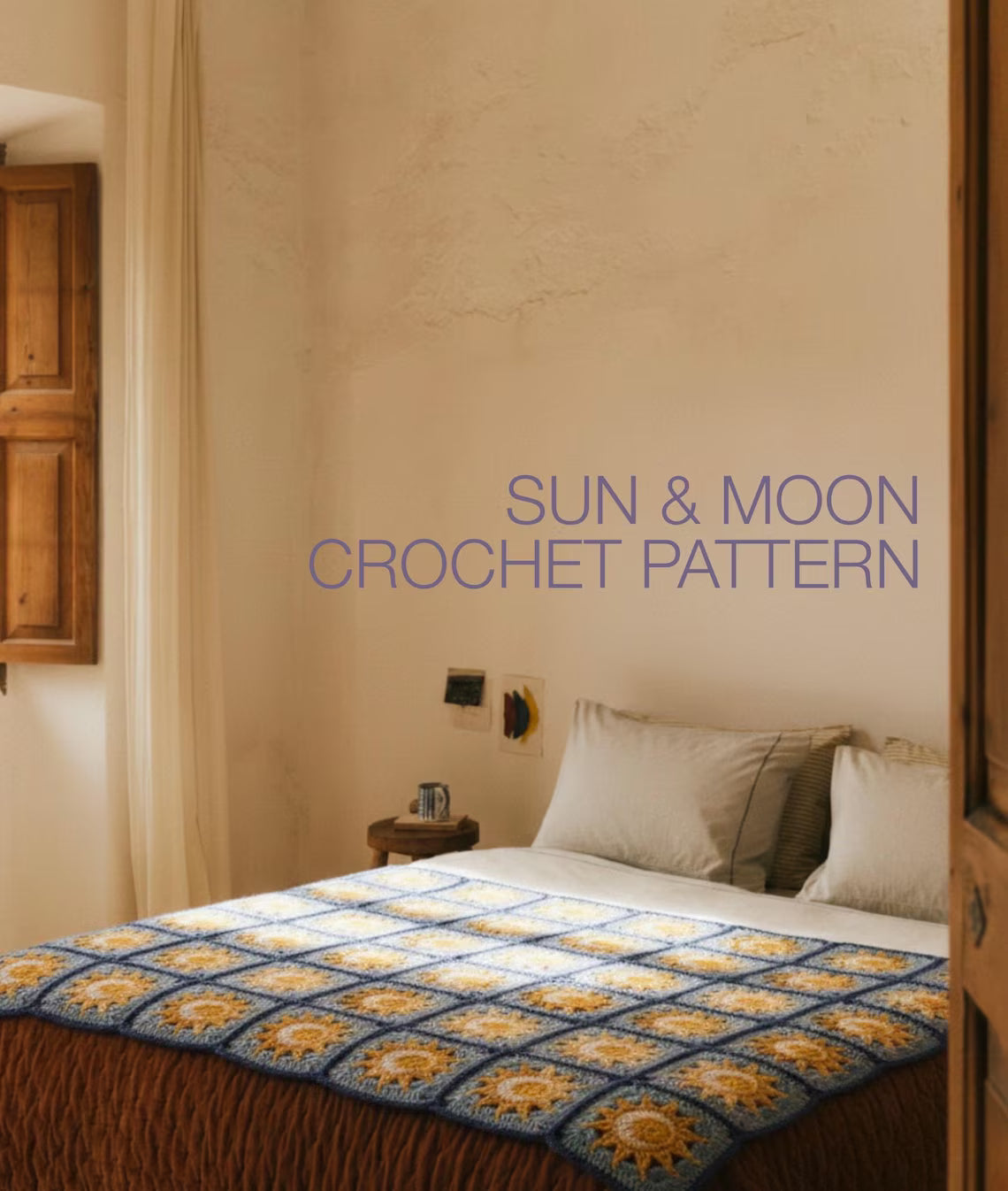 Sun & Moon Granny Square Crochet Pattern
