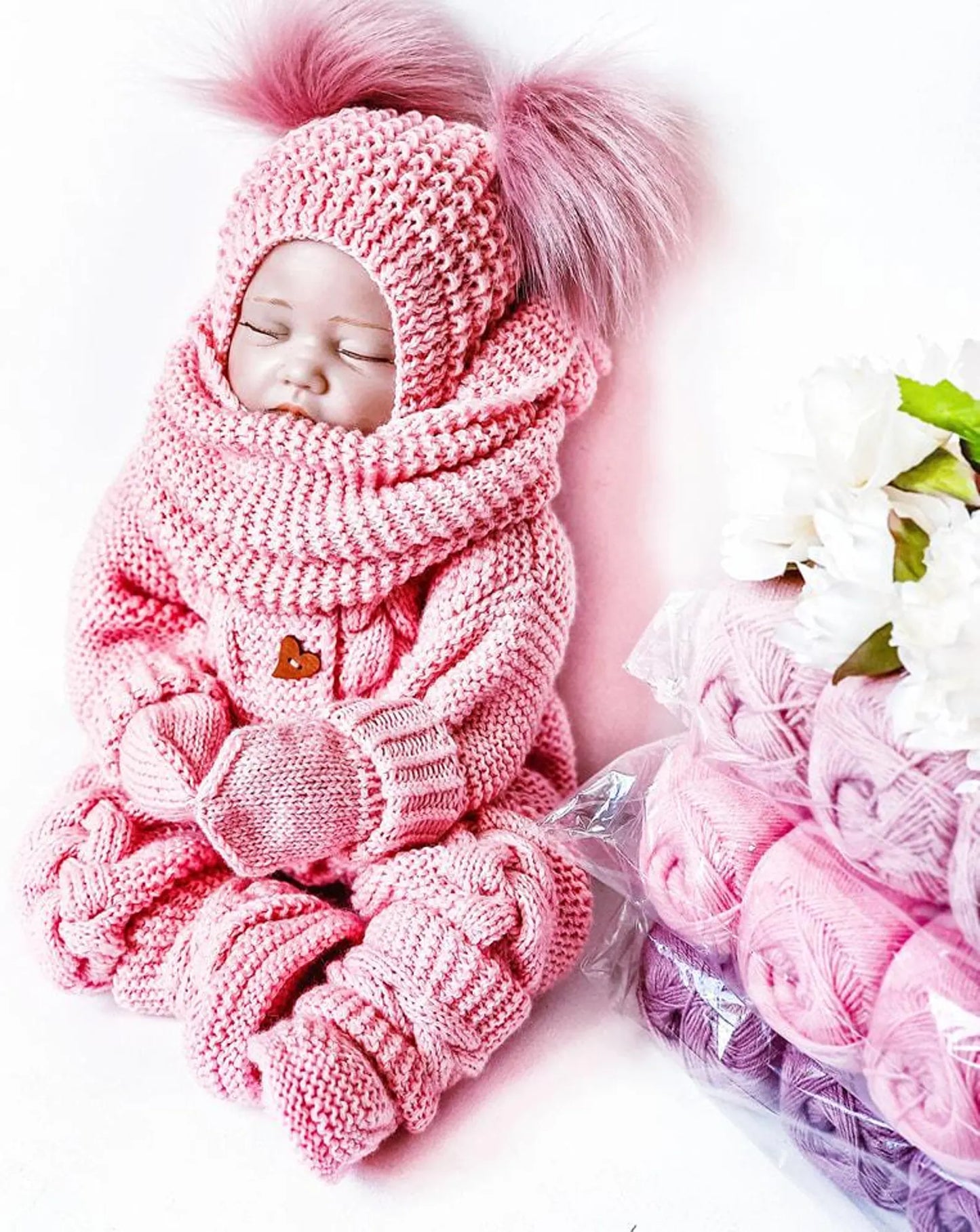 Cozy Baby Cable Set Knitting Pattern