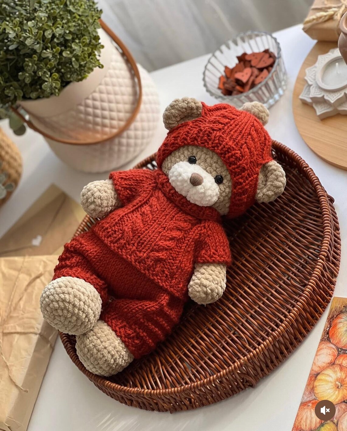 Sweet Crochet Bear with Knitted Clothes Set Pattern