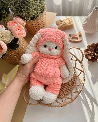 Sweet Crochet Bear with Knitted Clothes Set Pattern