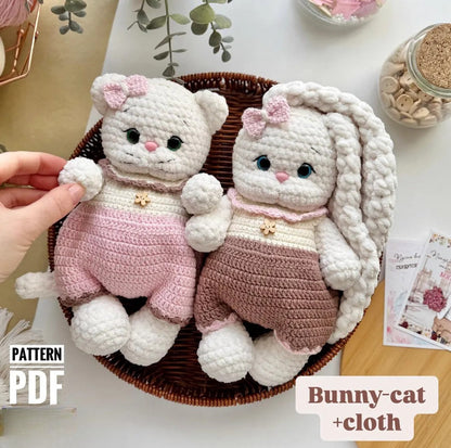 Plush Bunny & Cat Crochet Pattern