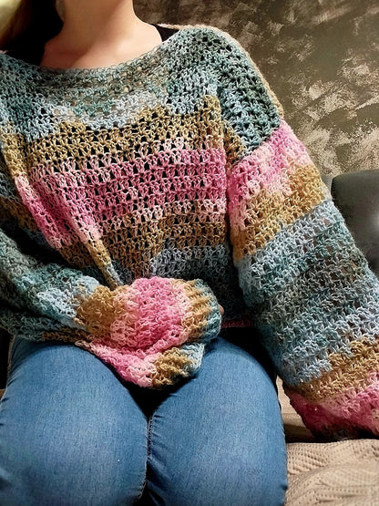 Gradient Granny Sweater Crochet Pattern