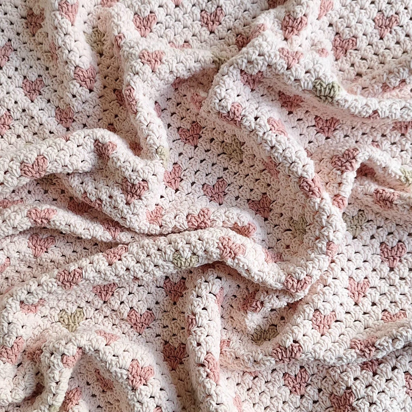 Granny Heart Baby Blanket Crochet Pattern