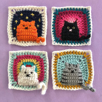 Many Cats Square Crochet Pattern
