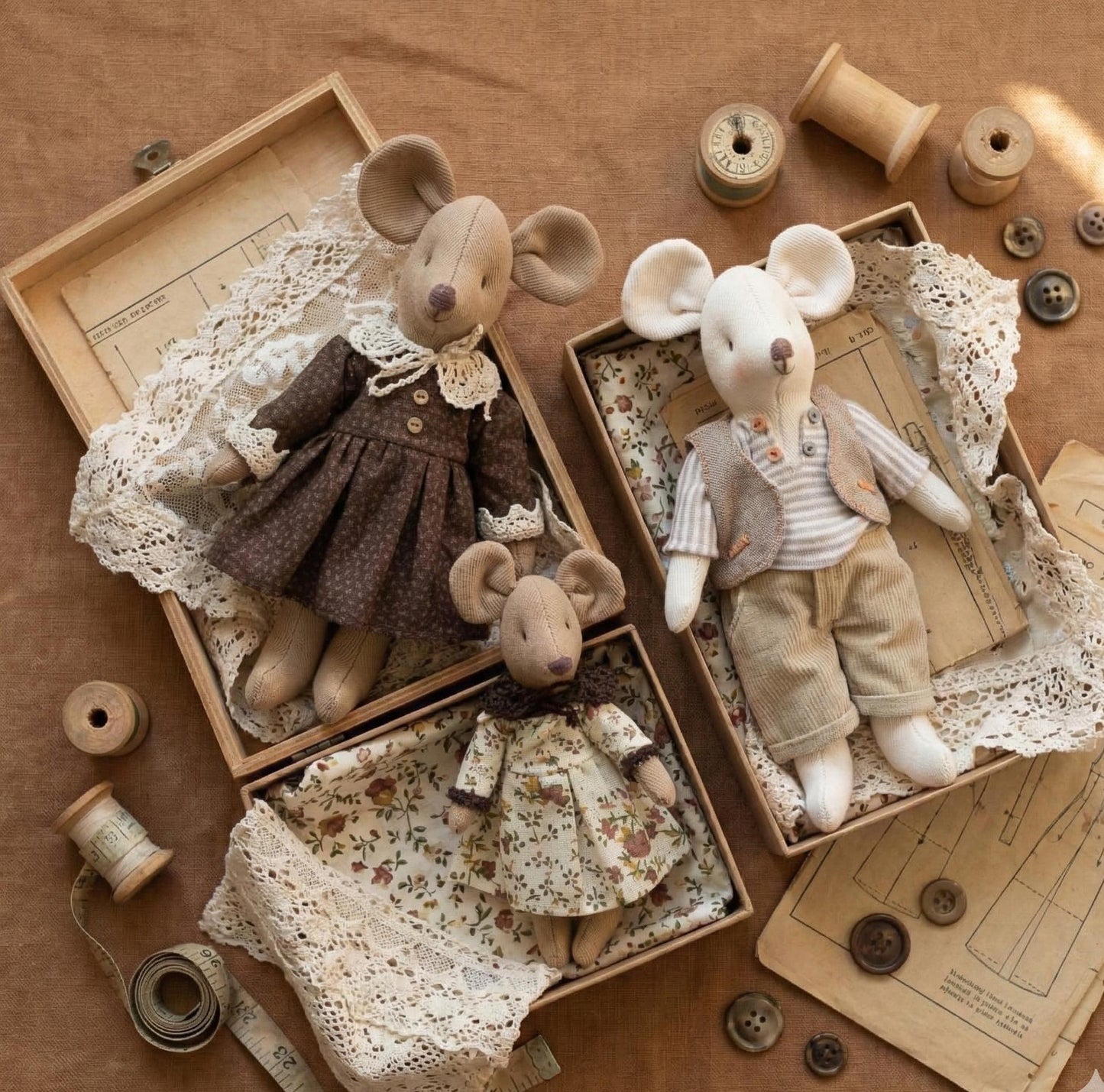 Mouse Family Sewing Pattern Set PDF Sewing Pattern