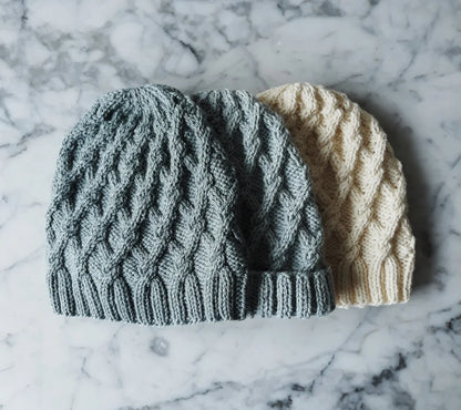 Salthill Aran Cable Beanie Knitting Pattern