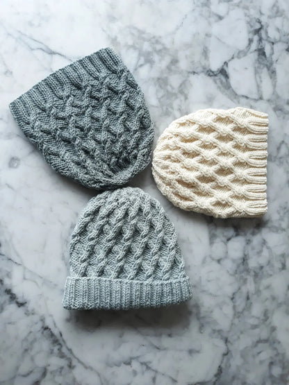 Salthill Aran Cable Beanie Knitting Pattern