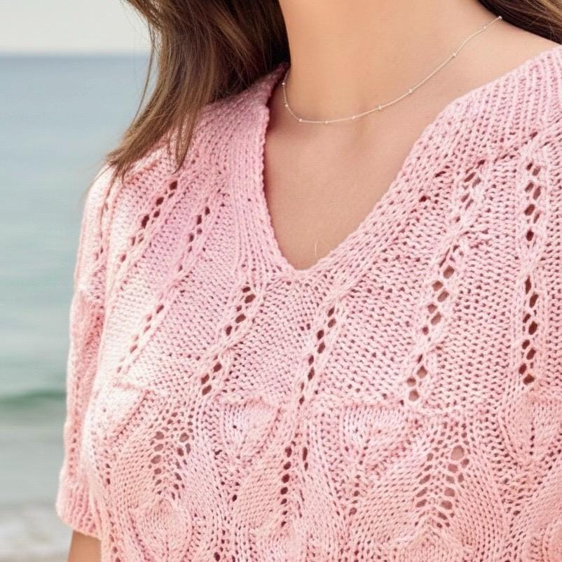 Summer Top-Down Knit Pullover Pattern