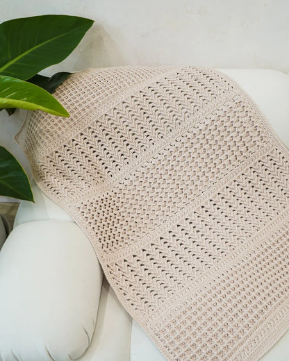 Modern Waffle Wave Crochet Blanket Pattern