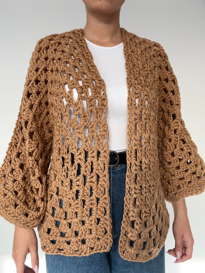 Classic Granny Hexagon Cardigan Crochet Pattern