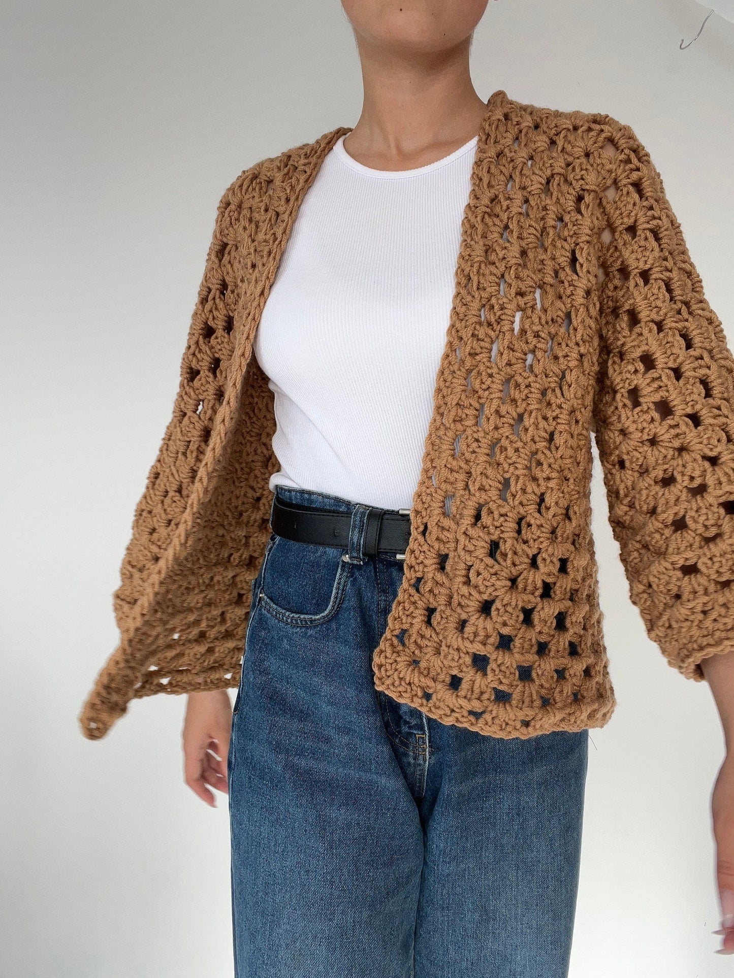 Classic Granny Hexagon Cardigan Crochet Pattern