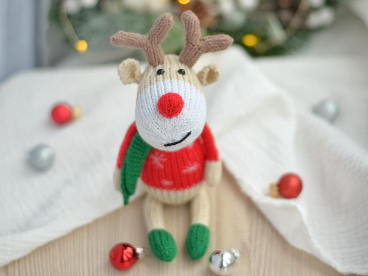 Christmas deer knitting pattern