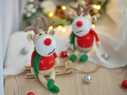 Christmas deer knitting pattern