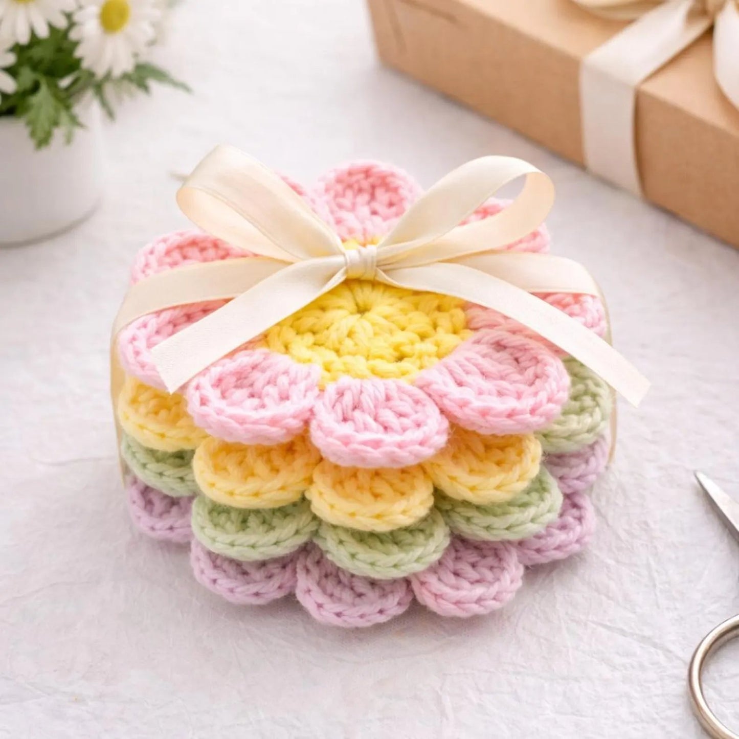 8 in 1 Flower Coaster Crochet Pattern