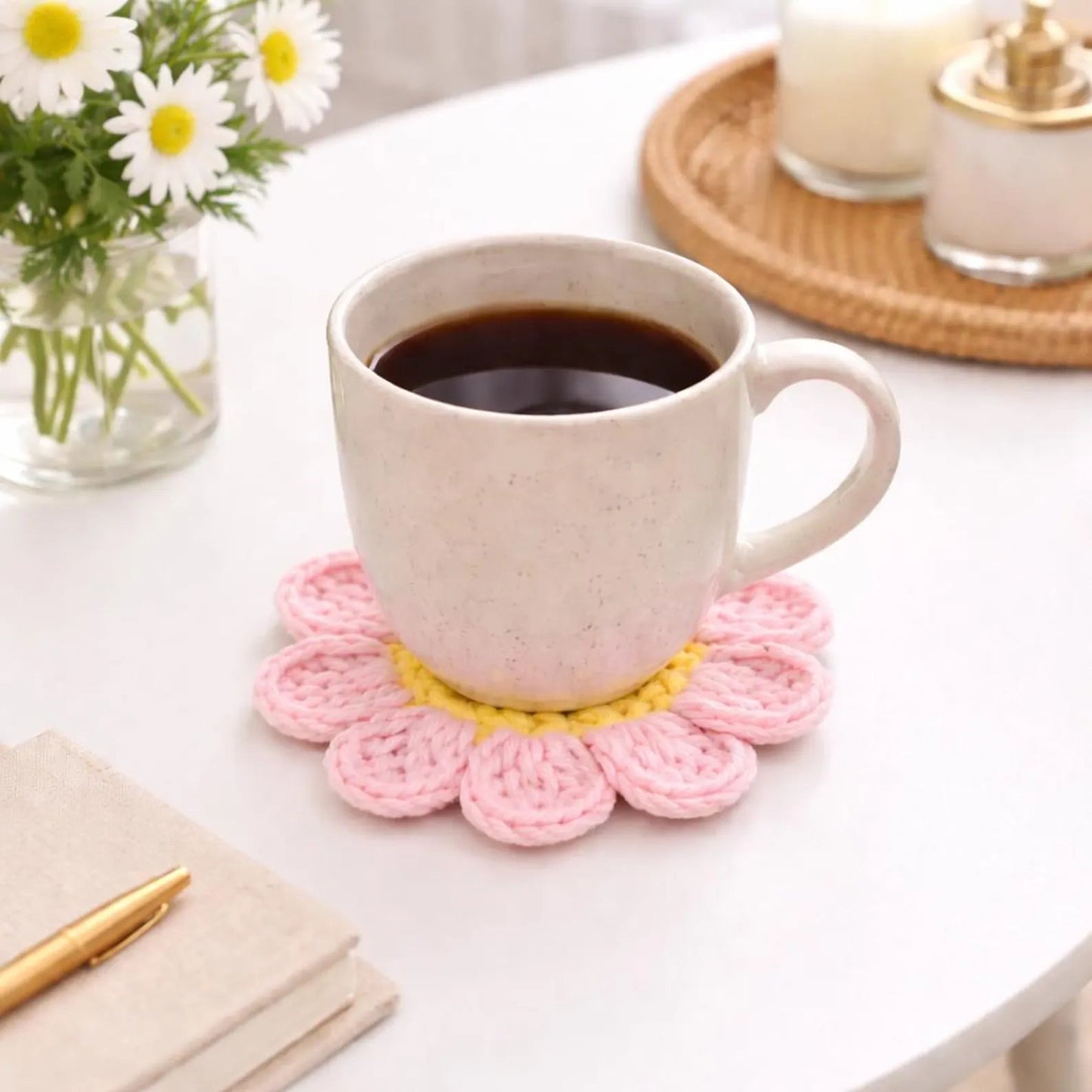 8 in 1 Flower Coaster Crochet Pattern