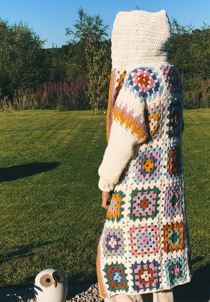 Easy Long granny square cardigan Crochet Pattern