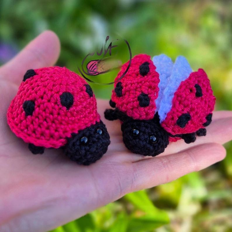 Flying Ladybug Crochet Pattern PDF, Reversible Amigurumi Bug Toy Tutorial, Cute Ladybird Digital Download